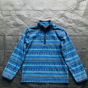 Blue Sherpa quarter zip jacket